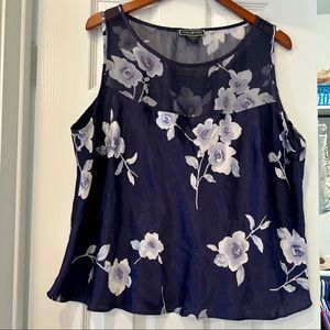 Halston Blouse Sleeveless Top Sheer Panel  Size 3XL